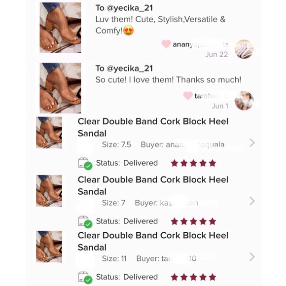 Clear Double Band Cork Block Heel Sandal - Picture 6 of 7